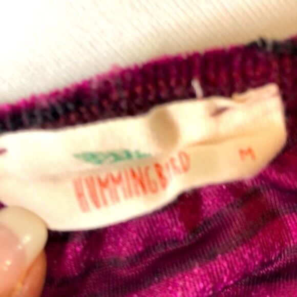 HUMMINGBIRD Striped Velour Flowy Camisole Top, Pink - Picture 8 of 8